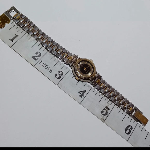 Vintage Halston Ladies Watch Diamond Accent Quartz Two Tone 293-v121 Working - Picture 6 of 7